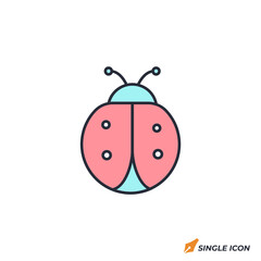 Ladybug icon vector illustration. Ladybug symbol isolated on white background