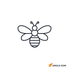 Bee icon vector illustration. Bee symbol isolated on white background
