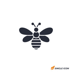 Bee icon vector illustration. Bee symbol isolated on white background