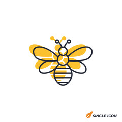 Bee icon vector illustration. Bee symbol isolated on white background