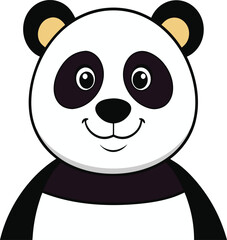 Fototapeta premium simple-panda-smiling-with-flat-color vector art