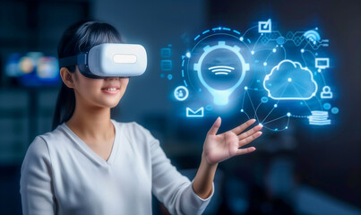 Woman Experiencing Virtual Reality