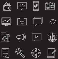 digital marketing icons collection
