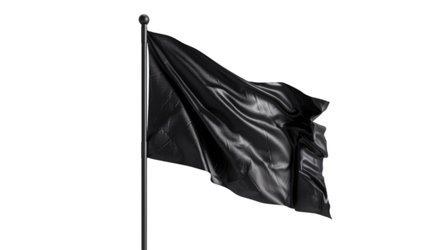 Black flag on transparent background