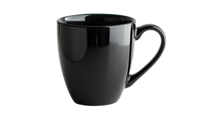 Black cup on a transparent background