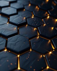 Obraz premium hexagon background with orange light