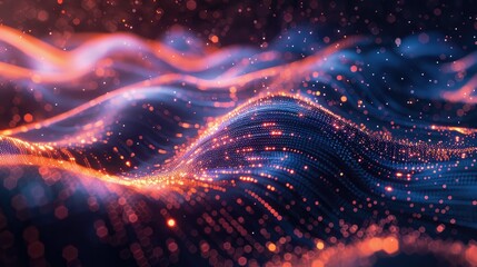 Techno waves merging with blockchain network