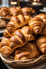 croissant on a wooden board