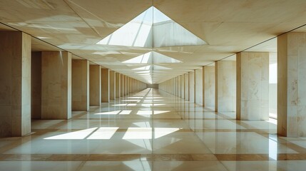 Obraz premium Modern Hallway With Skylights