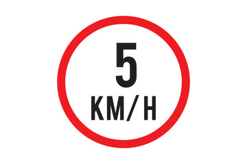 Speed Limit Road Sign in 10 Km/Hour