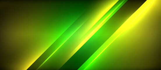 Neon dynamic diagonal light rays background. Techno digital geometric concept design for wallpaper, banner, presentation, background