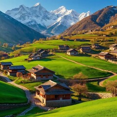 Mountain village early morning 
