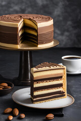 chocolate cake and coffee
