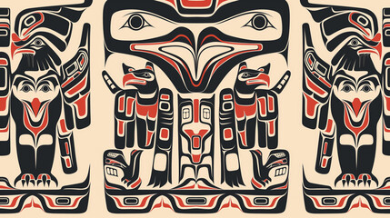 The image is a colorful and intricate design of birds and animals
