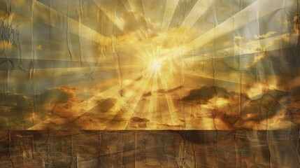 Sunbeam on distressed paper