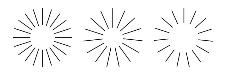 Radial circle lines. Circular radiating lines geometric design element.