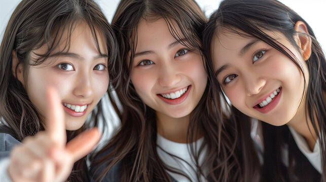 仲良し女子高生の笑顔と友情
