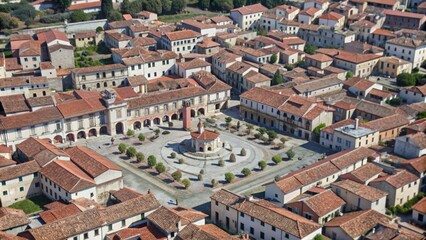 Fototapeta premium roman-village-square-with-houses-suffering