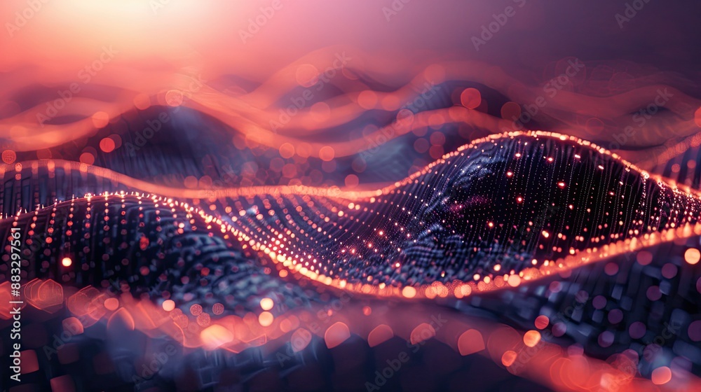 Poster technology particle abstract background