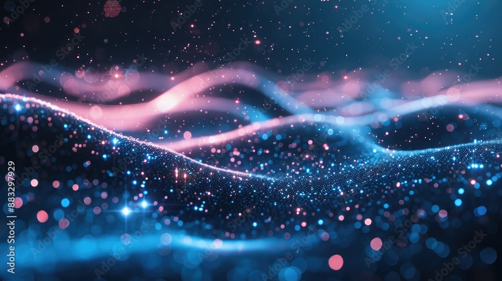 Aufkleber technology particle abstract background