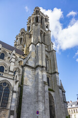 Obraz premium Laon Cathedral (Notre-Dame de Laon), Catholic Cathedral, one of most important examples of Gothic architecture (from XII and XIII centuries). Laon, Aisne, France.