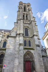 Obraz premium Laon Cathedral (Notre-Dame de Laon), Catholic Cathedral, one of most important examples of Gothic architecture (from XII and XIII centuries). Laon, Aisne, France.