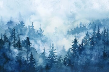 Forest in the Mist: Watercolors depict the beauty of nature