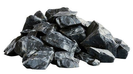 Black stones on a transparent background