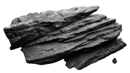 Black stones on a transparent background