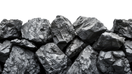 Black stones on a transparent background