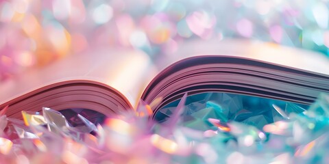 Colorful abstract background with open book for book lovers day. Concept Book Lovers, Abstract Background, Colorful Props, Open Book, Celebration
