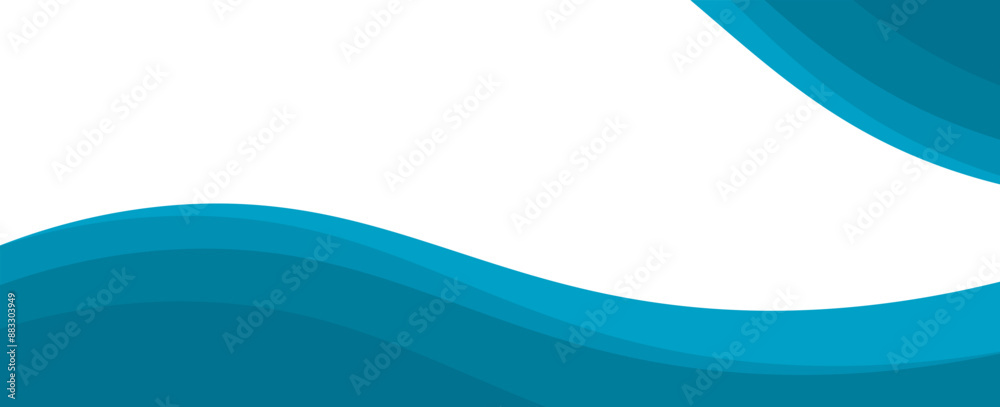 Wall mural blue river ocean wave layer vector background