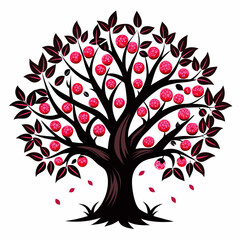 tree with red hearts