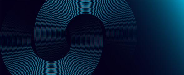 blue geometric abstract background overlapping layers on bright space with line effect decoration. Circle style concept modern graphic design element for banner, flyer, card. vector