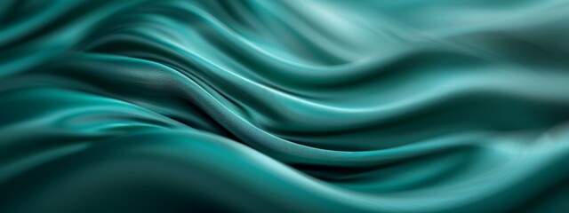 Obraz premium A tight shot of a wavy teal, blue, and black background beneath a crisp, white strip at the image's base