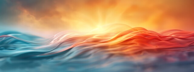 Obraz premium A crisp image of a wave in the ocean with a vibrant sun in the background