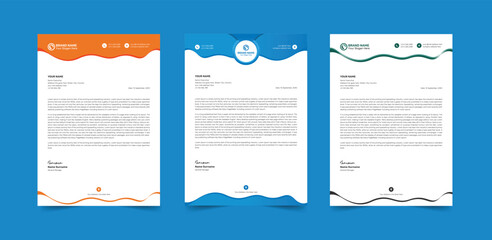 Modern business creative corporate minimalist letterhead pad design template