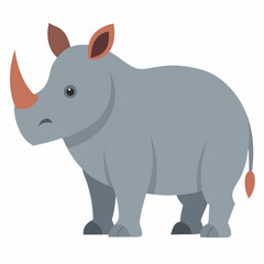 Rhino Animal Silhouette Vector Illustration