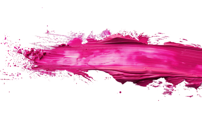 pink brush stroke on transparent background