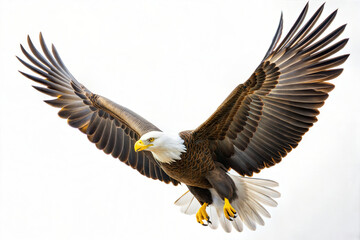Obraz premium Eagle flying on a white background.