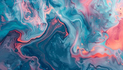 Magic marble texture. Trendy contemporary art. Unique painting. Paper marbling