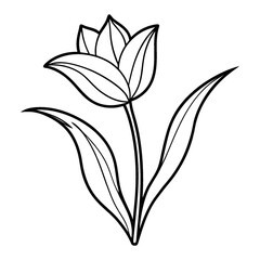 A line drawing of a flower.