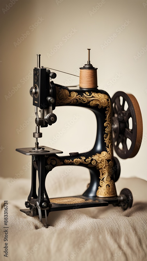 Wall mural a vintage sewing machine