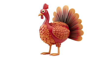 Turkey cartoon character on a transparent background