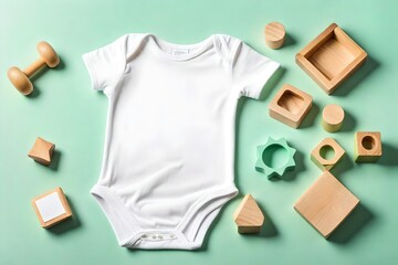 Kids white t shirt on background.