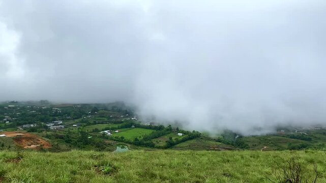 Beautiful landscape of east khasi hills View of the khasi hill with thick forests in Laitmawsiang meghalaya India.