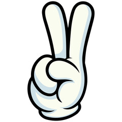Obraz premium Victory sign and Peace Sign Hand Gesture