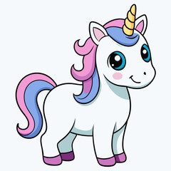 cute unicorn illustration vector design 