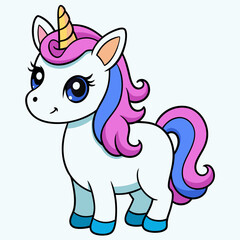 cute unicorn illustration vector design 