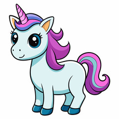 cute unicorn illustration vector design 